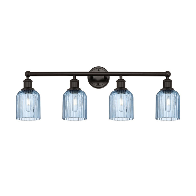 Innovations Edison Bridal Veil 4Lt 32" Bath, Bronze/Blue - 616-4W-OB-G559-5BL