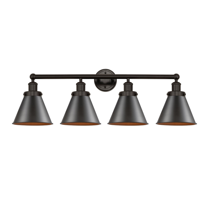 Innovations Appalachian 35in 4-Light Bath Vanity | Industrial Oil Rubbed Bronze Steel and Cast Brass with Oil Rubbed Bronze Metal | Model 616-4W-OB-M13-OB