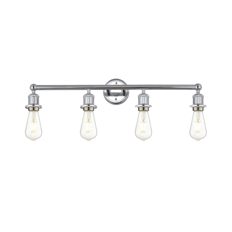 Innovations Edison 30in 4-Light Bath Vanity Light | Industrial Polished Chrome Steel and Cast Brass | Bathroom Vanity | 30.38 x 6 x 6.25 | Model 616-4W-PC