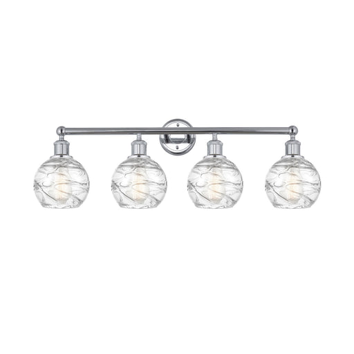 Innovations Athens Deco Swirl 33in 4-Light Bath Vanity Light | Industrial Polished Chrome and Clear Deco Swirl Glass | Model 616-4W-PC-G1213-6CL