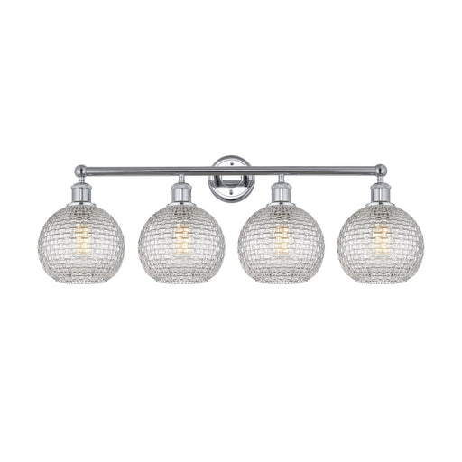 Innovations Athens 35in 4-Light Bath Vanity | Modern Farmhouse Polished Chrome and Clear Basket Weave Glass | Bathroom Vanity | Model 616-4W-PC-G122C-8CL