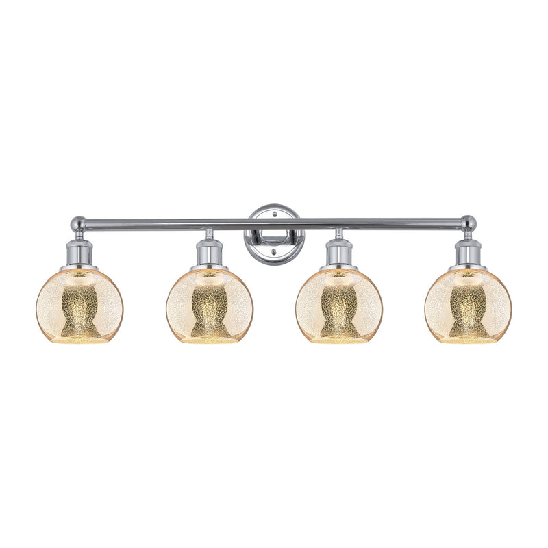 Innovations Athens 33in 4-Light Bath Vanity | Industrial Polished Chrome and Mercury Glass | Bathroom & Powder Room | 32.88 x | Model 616-4W-PC-G128-6