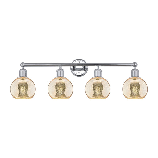 Innovations Athens 33in 4-Light Bath Vanity | Industrial Polished Chrome and Mercury Glass | Bathroom & Powder Room | 32.88 x | Model 616-4W-PC-G128-6