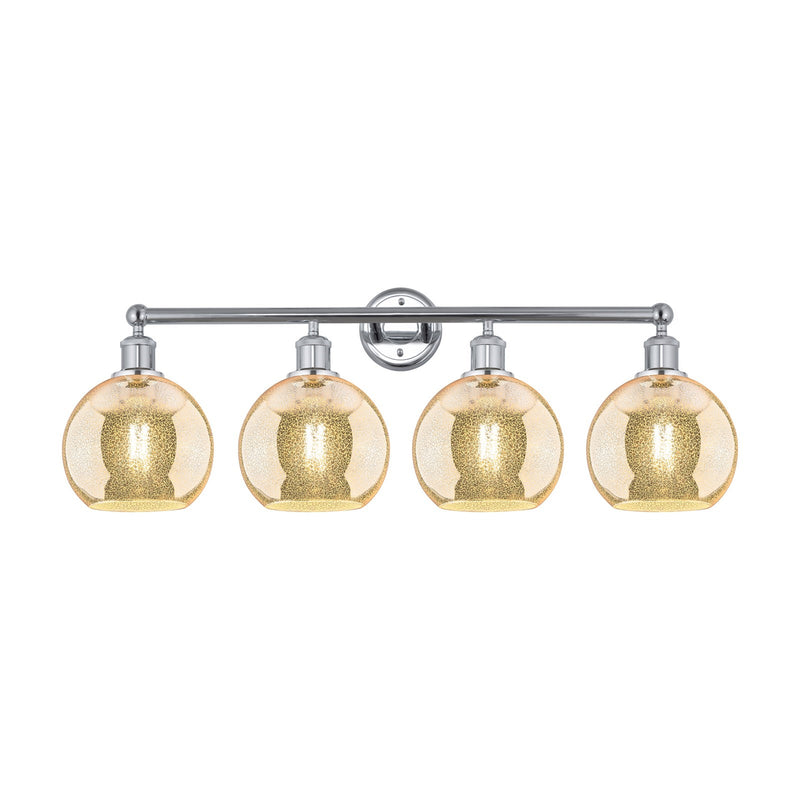 Innovations Athens 35in 4-Light Bath Vanity Light | Industrial Modern Polished Chrome and Mercury Glass | Bathroom Vanity | 35 x | Model 616-4W-PC-G128-8