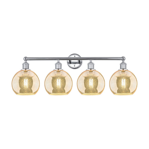 Innovations Athens 35in 4-Light Bath Vanity Light | Industrial Modern Polished Chrome and Mercury Glass | Bathroom Vanity | 35 x | Model 616-4W-PC-G128-8