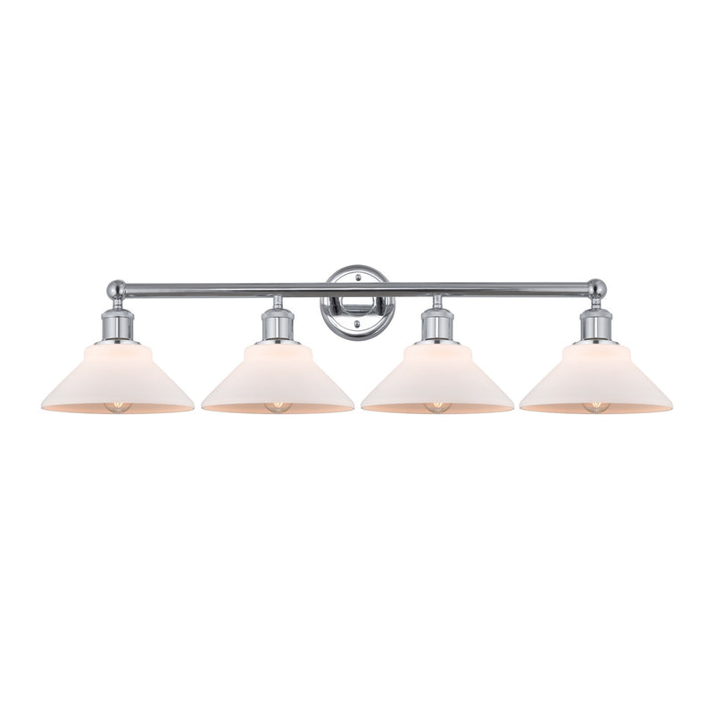 Innovations Orwell 35in 4-Light Bath Vanity Light | Industrial Polished Chrome and Matte White Glass | Bathroom Vanity | 35.38 x | Model 616-4W-PC-G131