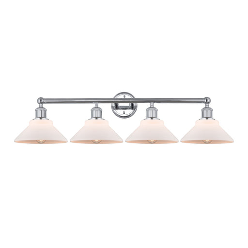 Innovations Orwell 35in 4-Light Bath Vanity Light | Industrial Polished Chrome and Matte White Glass | Bathroom Vanity | 35.38 x | Model 616-4W-PC-G131