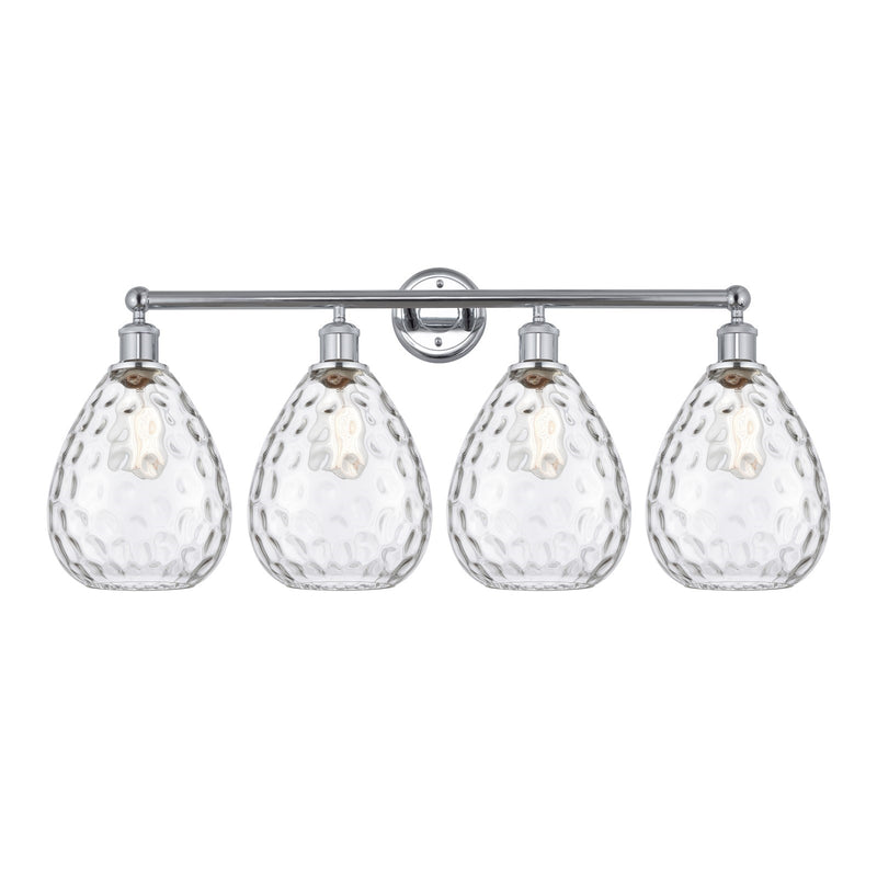 Innovations Waverly 35in 4-Light Bath Vanity Light | Industrial Polished Chrome and Clear Glass | Bathroom Vanity | 35 x 14.25 x | Model 616-4W-PC-G372