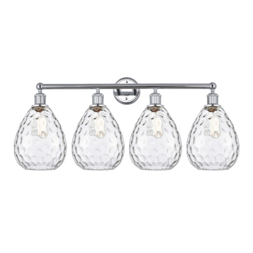 Innovations Waverly 35in 4-Light Bath Vanity Light | Industrial Polished Chrome and Clear Glass | Bathroom Vanity | 35 x 14.25 x | Model 616-4W-PC-G372