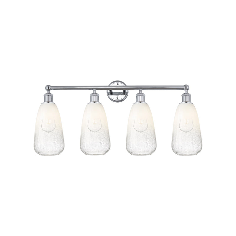 Innovations Brookhaven Almond 33in 4-Light Bath Vanity Light | Industrial Polished Chrome Steel and Opal Glass | Bathroom | Model 616-4W-PC-G480-6OP