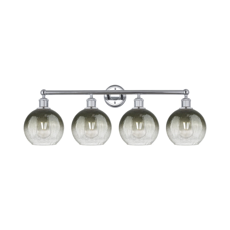 Innovations Brookhaven Globe 35in 4-Light Bath Vanity Light | Industrial Polished Chrome Steel and Slate Glass | Bathroom | Model 616-4W-PC-G483-8SL