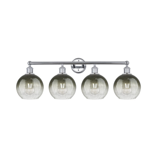 Innovations Brookhaven Globe 35in 4-Light Bath Vanity Light | Industrial Polished Chrome Steel and Slate Glass | Bathroom | Model 616-4W-PC-G483-8SL