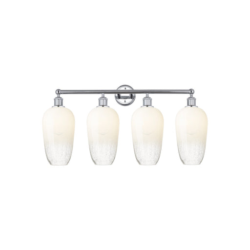 Innovations Brookhaven Flute 34in 4-Light Bath Vanity | Industrial Modern Polished Chrome and Opal Glass | Bathroom Vanity | Model 616-4W-PC-G484-7OP
