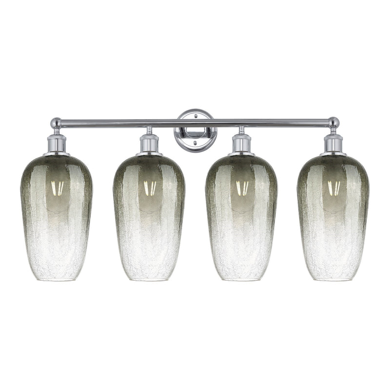 Innovations Brookhaven Flute 34in 4-Light Bath Vanity | Industrial Modern Contempo Polished Chrome and Slate Glass | Bathroom | Model 616-4W-PC-G484-7SL