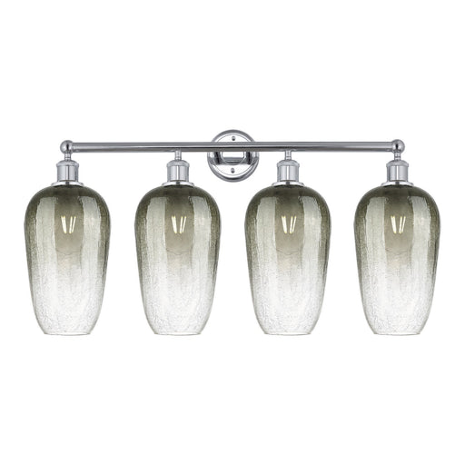 Innovations Brookhaven Flute 34in 4-Light Bath Vanity | Industrial Modern Contempo Polished Chrome and Slate Glass | Bathroom | Model 616-4W-PC-G484-7SL