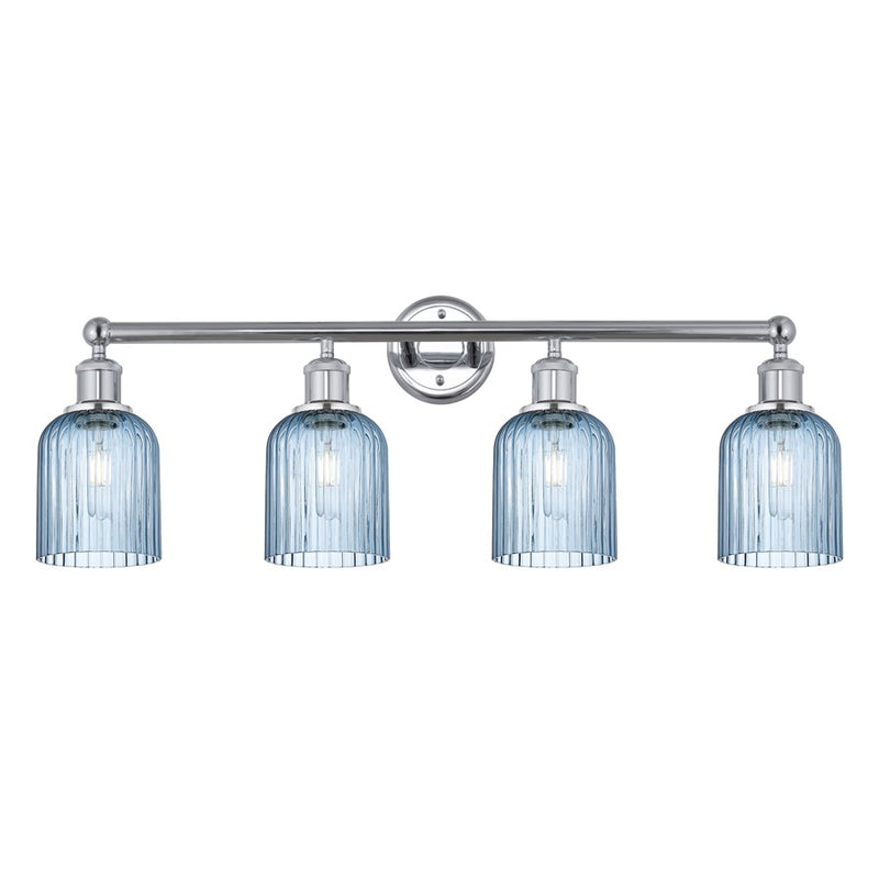 Innovations Edison Bridal Veil 4Lt 32" Bath, Chrome/Blue - 616-4W-PC-G559-5BL