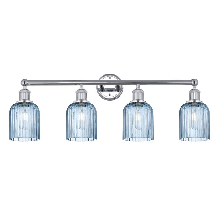 Innovations Edison Bridal Veil 4Lt 32" Bath, Chrome/Blue - 616-4W-PC-G559-5BL