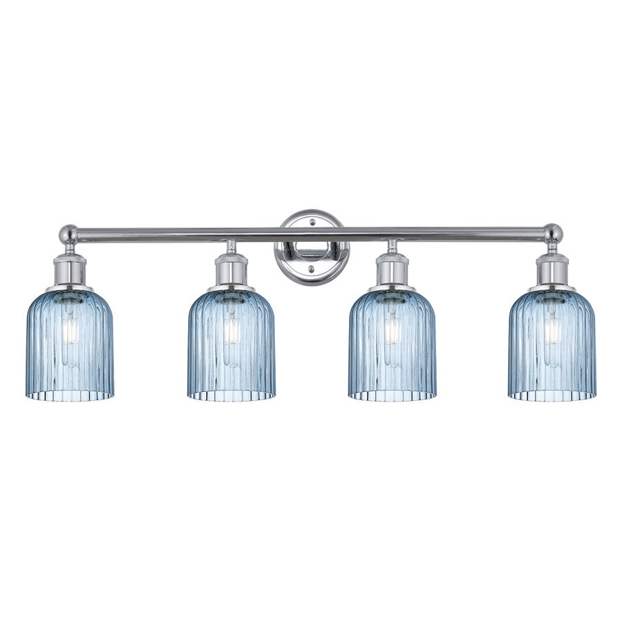 Innovations Edison Bridal Veil 4Lt 32" Bath, Chrome/Blue - 616-4W-PC-G559-5BL