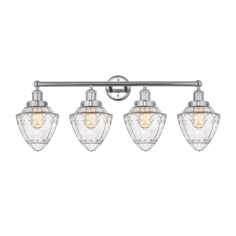Innovations Bullet 34in 4-Light Bath Vanity Light | Industrial Polished Chrome Steel and Seedy Glass | Bathroom Vanity | 34 x | Model 616-4W-PC-G664-7
