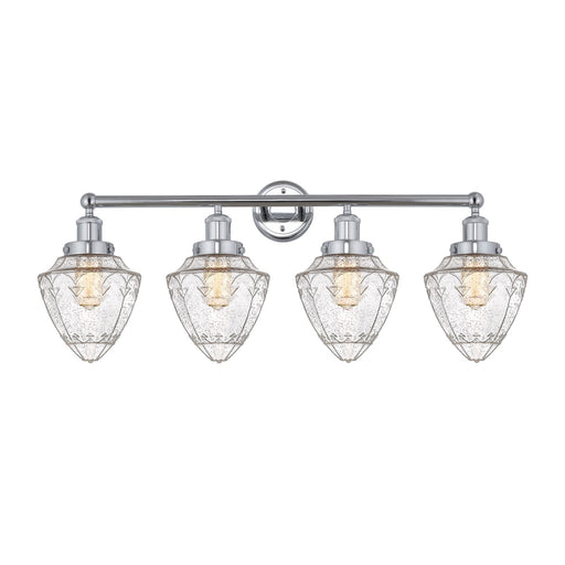 Innovations Bullet 34in 4-Light Bath Vanity Light | Industrial Polished Chrome Steel and Seedy Glass | Bathroom Vanity | 34 x | Model 616-4W-PC-G664-7