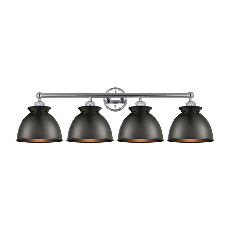 Innovations Adirondack 35in 4-Light Bath Vanity Light | Industrial Polished Chrome and Matte Black Metal | Damp-Rated Bathroom | Model 616-4W-PC-M14-BK