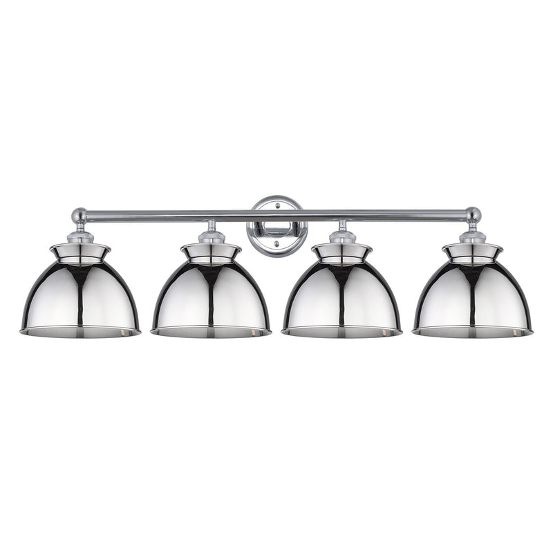 Innovations Adirondack 35in 4-Light Bath Vanity Light | Industrial Farmhouse Polished Chrome Steel and Cast Brass with Metal | Model 616-4W-PC-M14-PC