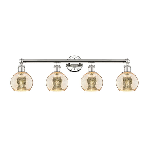 Innovations Athens 33in 4-Light Bath Vanity | Industrial Polished Nickel Steel and Mercury Glass | Bathroom Vanity | 32.88 x 7.44 | Model 616-4W-PN-G128-6