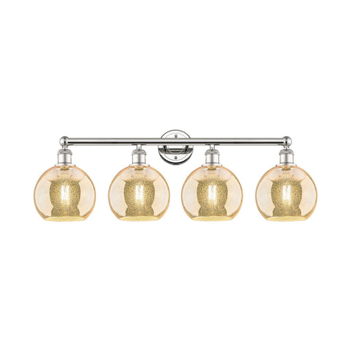 Innovations Athens 35in 4-Light Bath Vanity Light | Industrial Polished Nickel and Mercury Glass | Bathroom Vanity & Powder Room | Model 616-4W-PN-G128-8