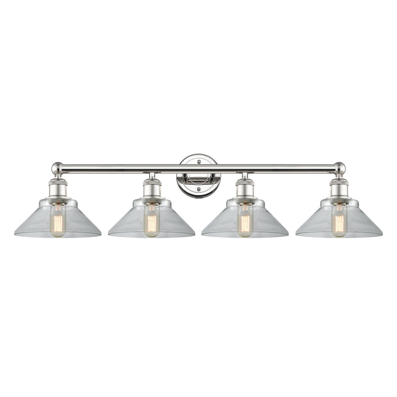 Innovations Orwell 35in 4-Light Bath Vanity Light | Industrial Polished Nickel Steel and Clear Glass | Bathroom Vanity | 35.38 x | Model 616-4W-PN-G132