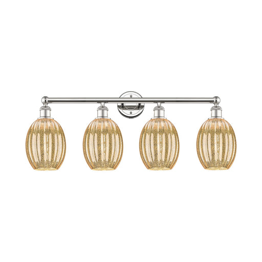 Innovations Preston Bulb 33in 4-Light Bath Vanity Light | Industrial Modern Contempo Polished Nickel Steel and Mercury Glass | Model 616-4W-PN-G459-6ME