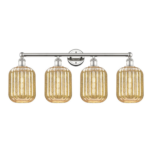 Innovations Preston Cylinder 34in 4-Light Bath Vanity Light | Industrial Polished Nickel and Mercury Glass | Bathroom Vanity | Model 616-4W-PN-G460-7ME