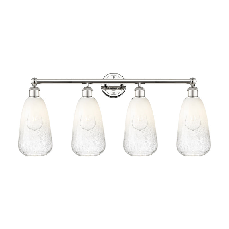 Innovations Brookhaven Almond 33in 4-Light Bath Vanity Light | Industrial Polished Nickel Steel and Opal Glass | Bathroom | Model 616-4W-PN-G480-6OP