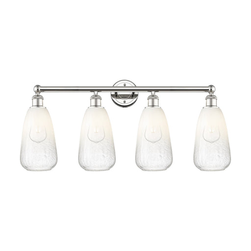 Innovations Brookhaven Almond 33in 4-Light Bath Vanity Light | Industrial Polished Nickel Steel and Opal Glass | Bathroom | Model 616-4W-PN-G480-6OP