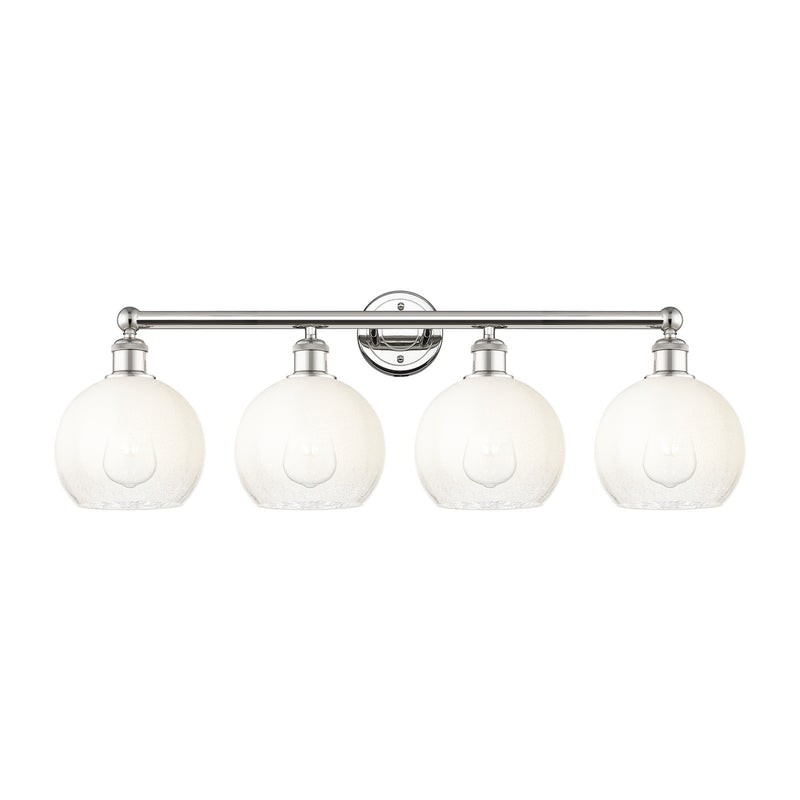 Innovations Brookhaven Globe 35in 4-Light Bath Vanity Light | Industrial Polished Nickel and Opal Glass | Bathroom Vanity | Model 616-4W-PN-G483-8OP