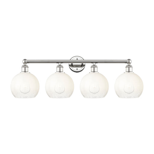 Innovations Brookhaven Globe 35in 4-Light Bath Vanity Light | Industrial Polished Nickel and Opal Glass | Bathroom Vanity | Model 616-4W-PN-G483-8OP