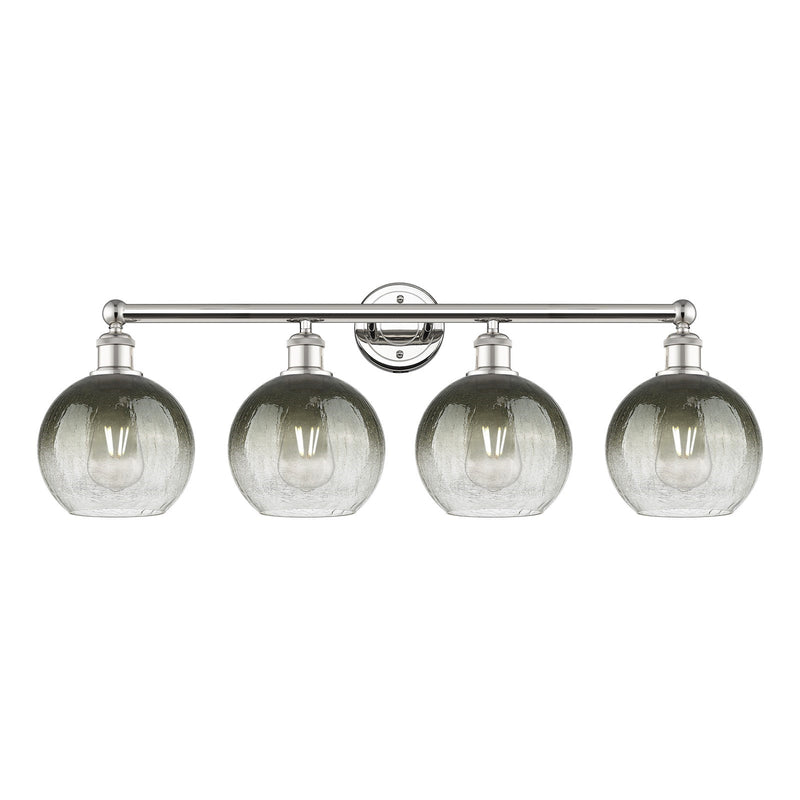 Innovations Brookhaven Globe 35in 4-Light Bath Vanity Light | Industrial Polished Nickel Steel and Slate Glass | Bathroom | Model 616-4W-PN-G483-8SL