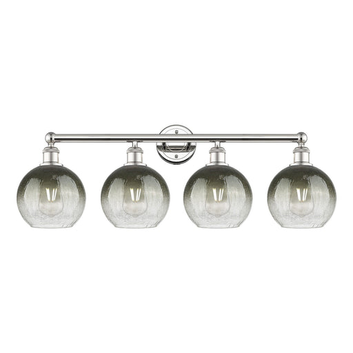 Innovations Brookhaven Globe 35in 4-Light Bath Vanity Light | Industrial Polished Nickel Steel and Slate Glass | Bathroom | Model 616-4W-PN-G483-8SL