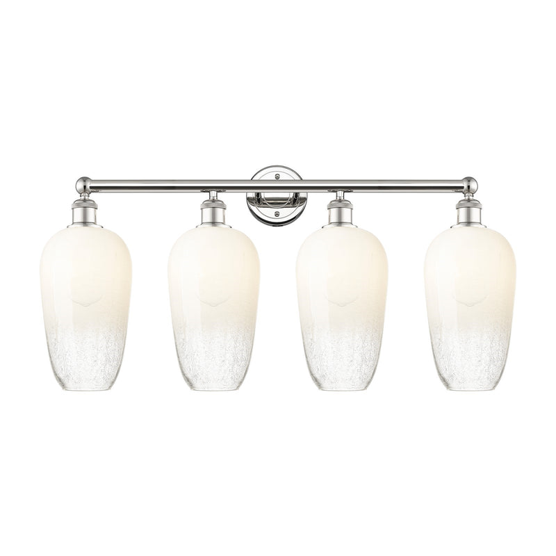 Innovations Brookhaven Flute 34in 4-Light Bath Vanity | Industrial Modern Polished Nickel and Opal Glass | Bathroom Vanity | 34 | Model 616-4W-PN-G484-7OP