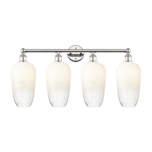 Innovations Brookhaven Flute 34in 4-Light Bath Vanity | Industrial Modern Polished Nickel and Opal Glass | Bathroom Vanity | 34 | Model 616-4W-PN-G484-7OP