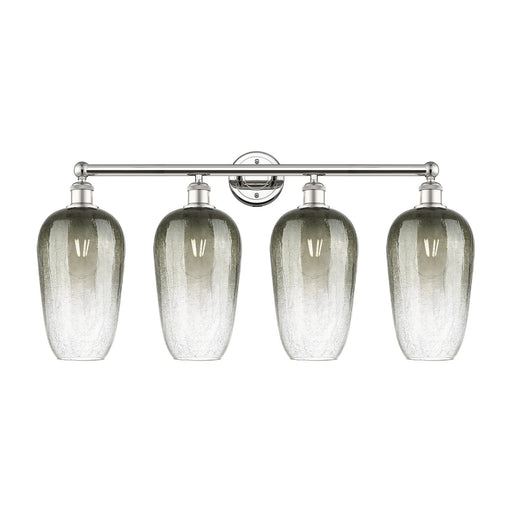Innovations Brookhaven Flute 34in 4-Light Bath Vanity Light | Industrial Polished Nickel and Slate Glass | Bathroom Vanity | 34 | Model 616-4W-PN-G484-7SL