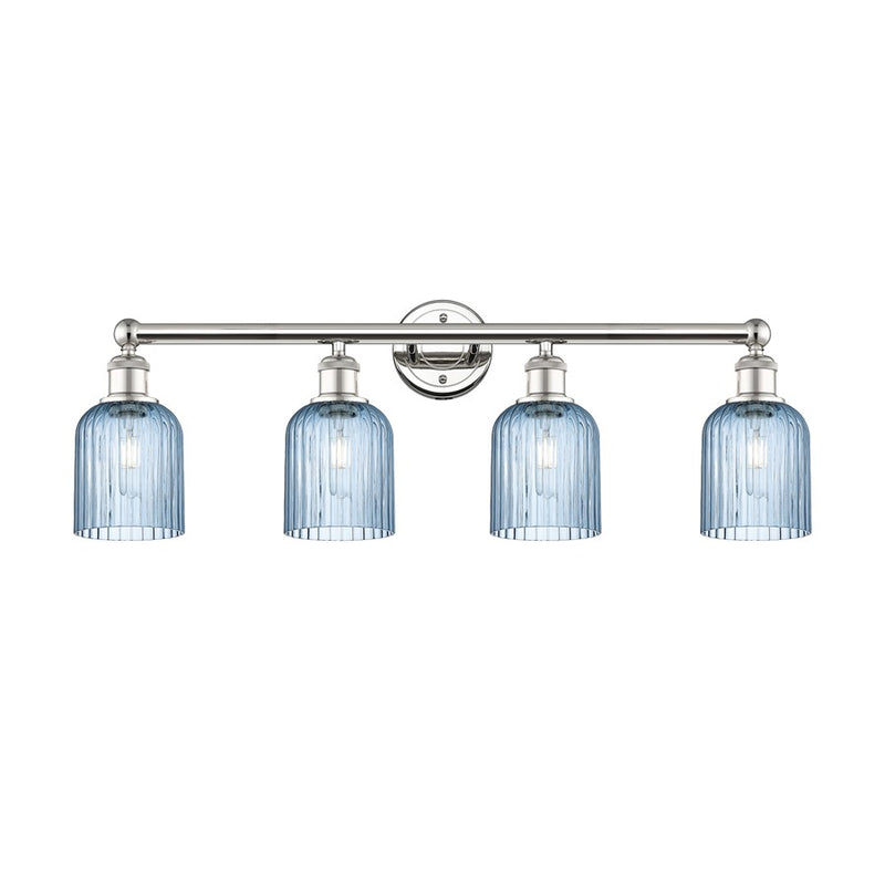 Innovations Edison Bridal Veil 4Lt 32" Bath, PN/BL - 616-4W-PN-G559-5BL