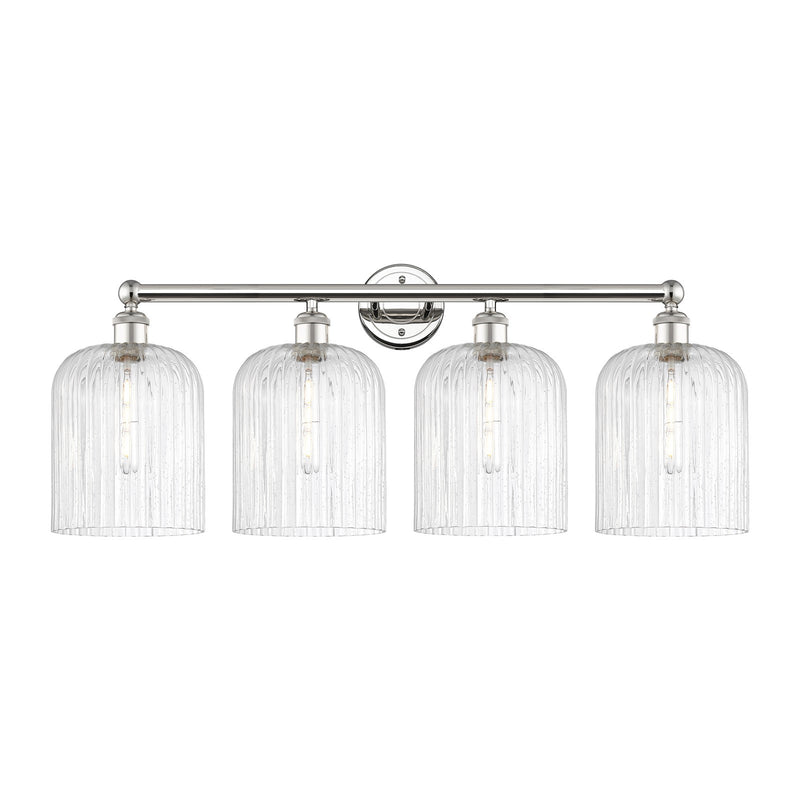 Innovations Bridal Veil 32in 4-Light Bath Vanity Light | Art Nouveau Polished Nickel and Seedy Bell Glass | Bathroom & Powder | Model 616-4W-PN-G559-8SDY