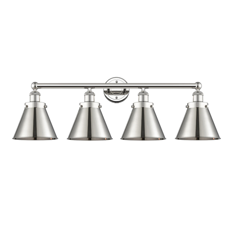 Innovations Appalachian 35in 4-Light Bath Vanity | Industrial Polished Nickel Steel and Cast Brass with Polished Nickel Metal | Model 616-4W-PN-M13-PN