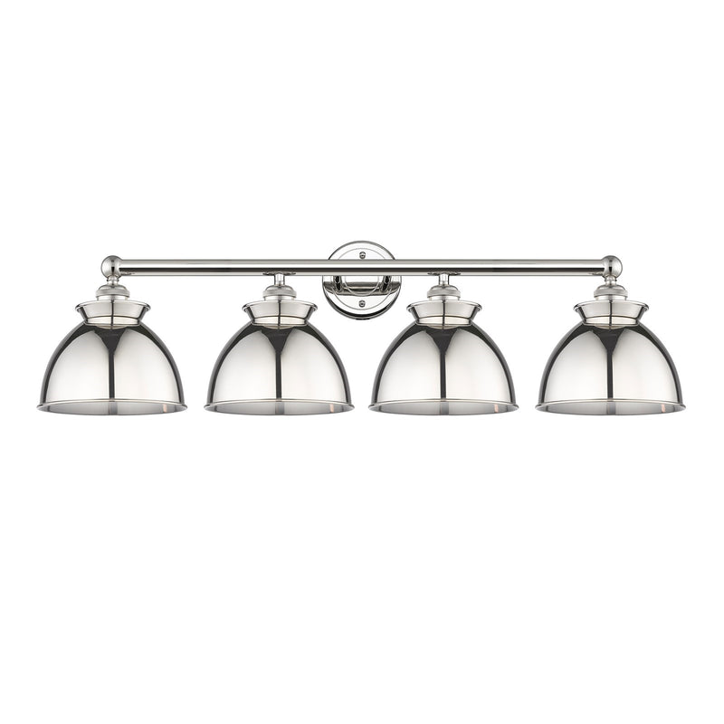 Innovations Adirondack 35in 4-Light Bath Vanity Light | Industrial Polished Nickel Steel and Polished Nickel Metal Shade | Model 616-4W-PN-M14-PN