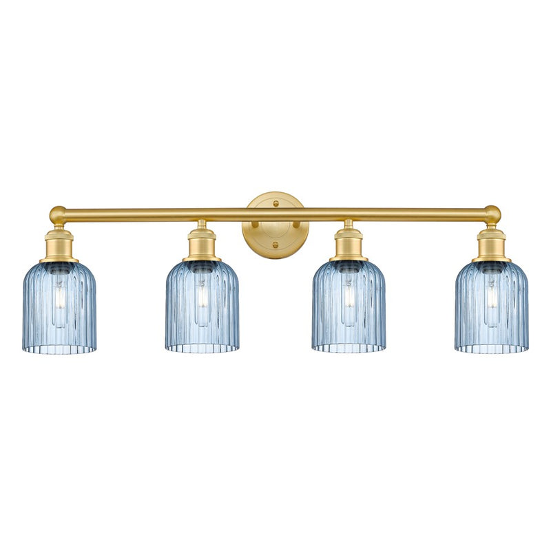 Innovations Edison Bridal Veil 4Lt 32" Bath, Gold/Blue - 616-4W-SG-G559-5BL