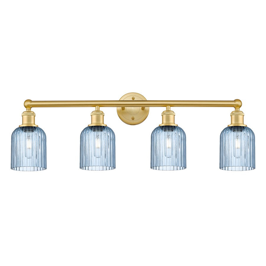 Innovations Edison Bridal Veil 4Lt 32" Bath, Gold/Blue - 616-4W-SG-G559-5BL