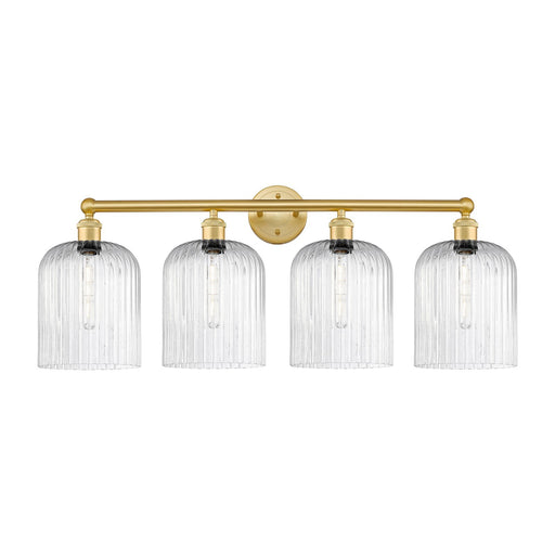 Innovations Bridal Veil 32in 4-Light Bath Vanity | Art Nouveau Satin Gold Steel and Seedy Glass | Bathroom Vanity & Powder | Model 616-4W-SG-G559-8SDY