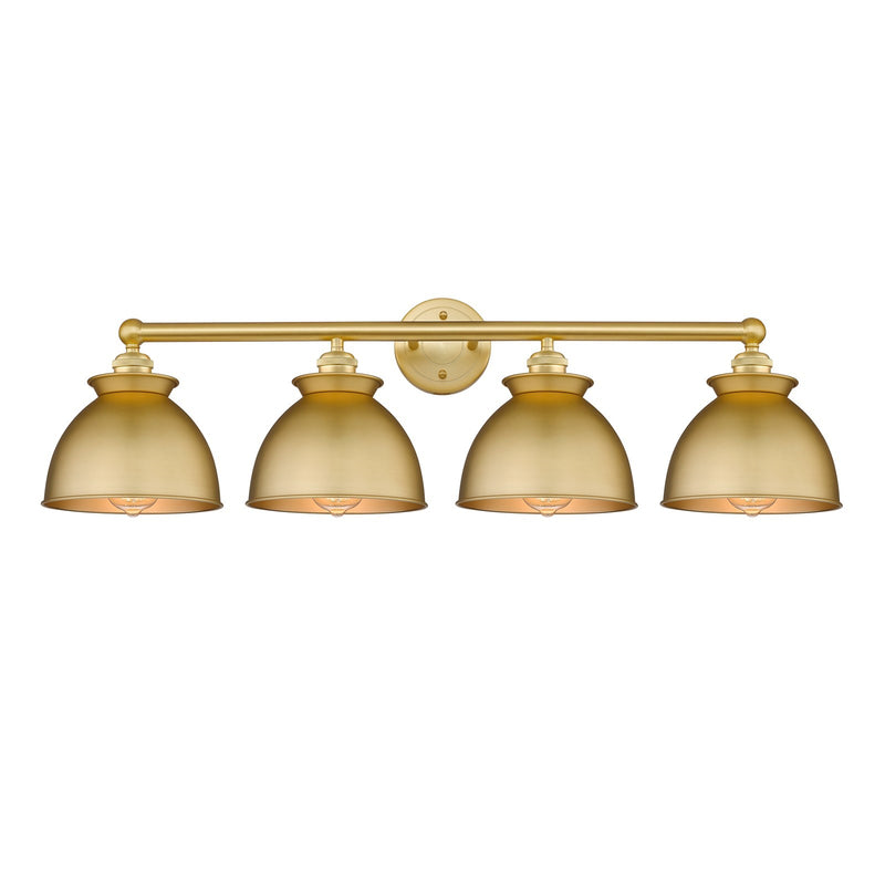 Innovations Adirondack 35in 4-Light Bath Vanity Light | Industrial Farmhouse Satin Gold Steel and Cast Brass with Satin Gold | Model 616-4W-SG-M14-SG