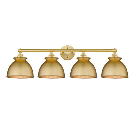 Innovations Adirondack 35in 4-Light Bath Vanity Light | Industrial Farmhouse Satin Gold Steel and Cast Brass with Satin Gold | Model 616-4W-SG-M14-SG