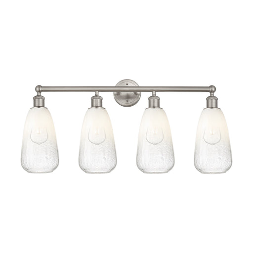 Innovations Brookhaven Almond 33in 4-Light Bath Vanity Light | Industrial Brushed Satin Nickel and Opal Glass | Bathroom Vanity | Model 616-4W-SN-G480-6OP